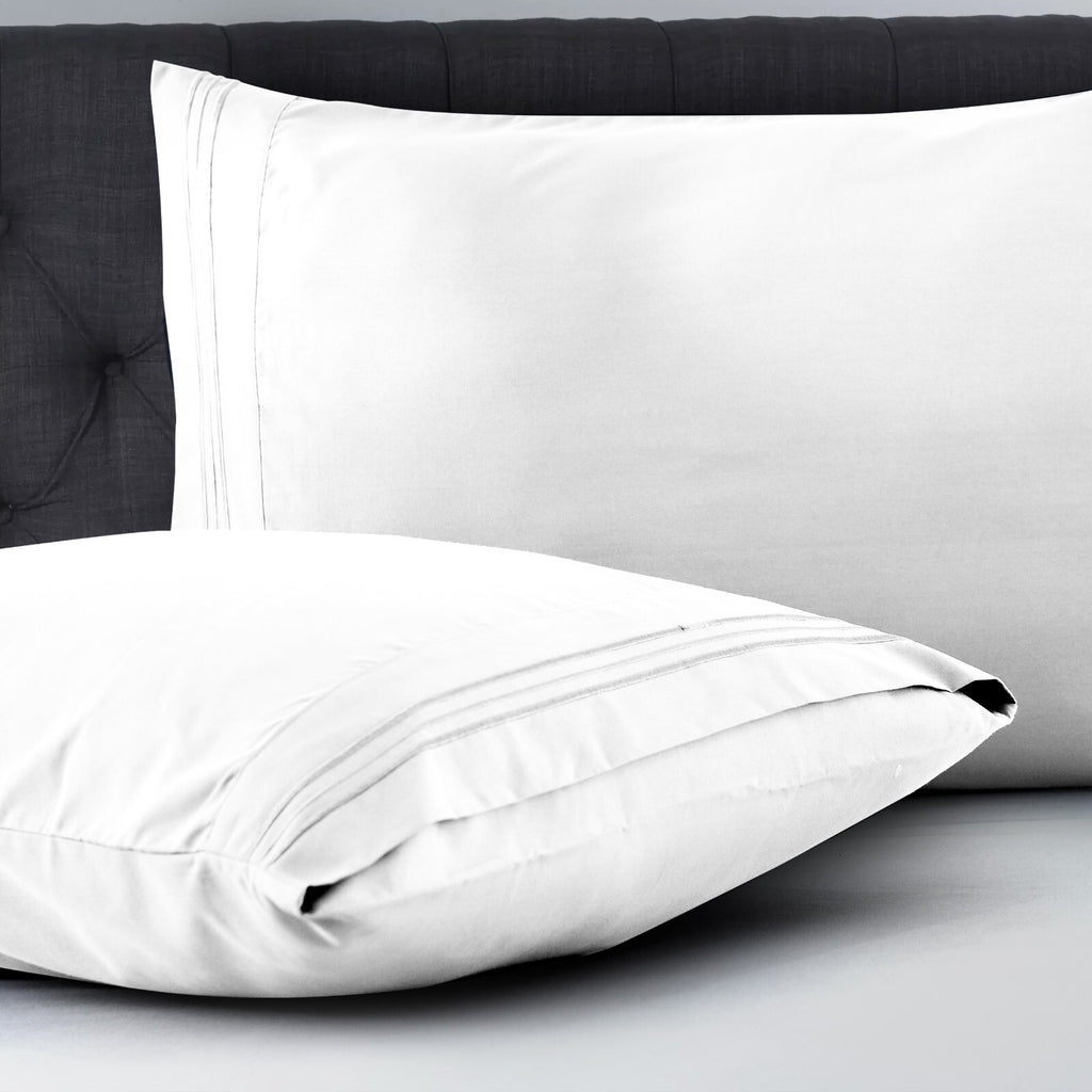 Pack of 2, 4 & 6 Pillow Cover Set Ultra Soft Microfiber Pillowcases Queen King