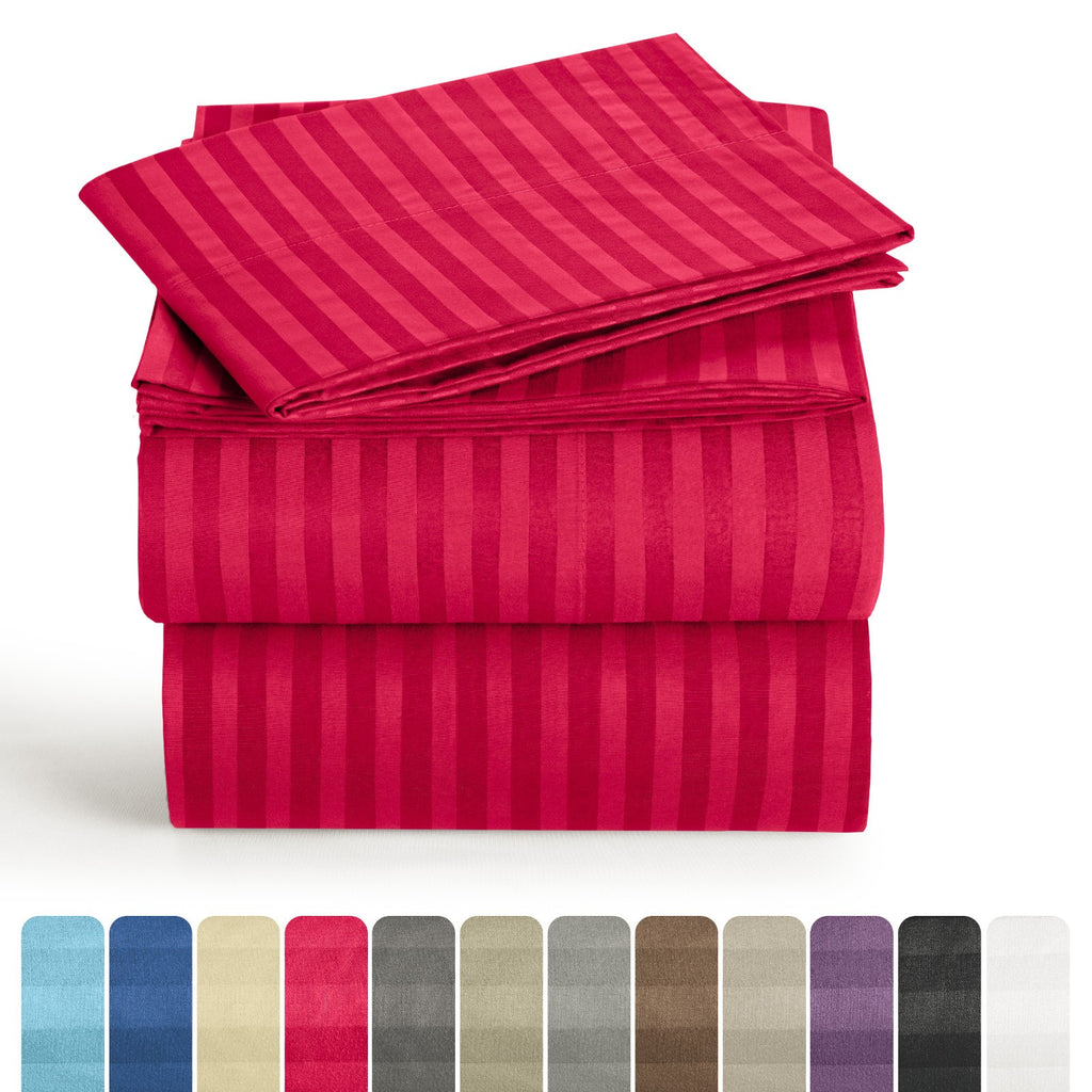 4 Piece Bed Sheet Set Deep Pocket 1800 Series Hotel Bed Sheet Microfiber Comfort