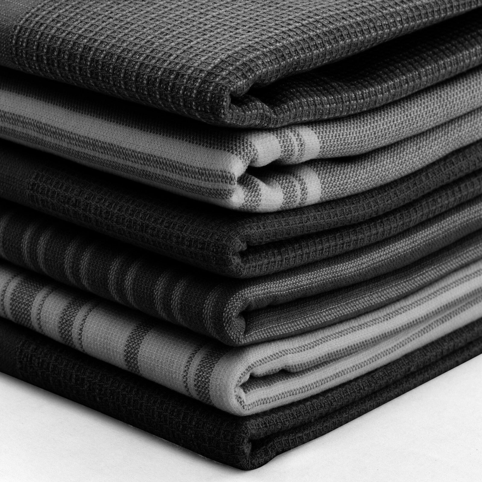 6PC Kitchen Towel Set 100% Cotton Dish Towels 16 x 26 Absorbent Tea Bar Towels