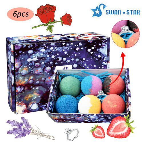 6pc Handmade Bath Bombs Gift Set Organic Essential Oils Spa Ball Christmas Gift