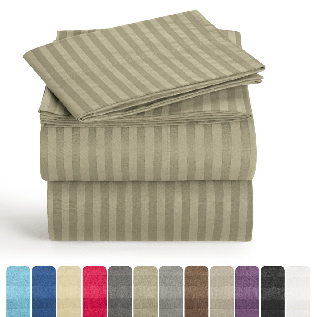 4 Piece Bed Sheet Set Deep Pocket 1800 Series Hotel Bed Sheet Microfiber Comfort