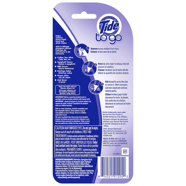 Tide To Go Instant Laundry Stain Remover Pen and Spot Cleaner,1.01 fl oz,3 Count