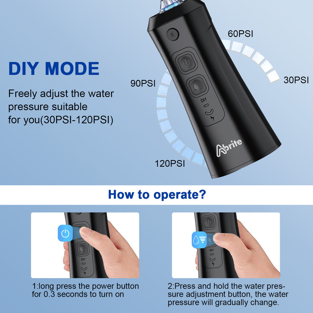 Dental Oral Irrigator Cordless Water Flosser Travel Teeth Cleaner Floss