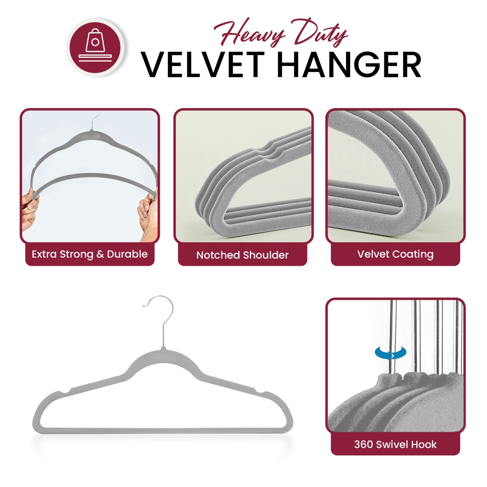 Velvet Hangers Cloths 30/50 Pack Premium Lightweight Space Saver Non Slip Hanger
