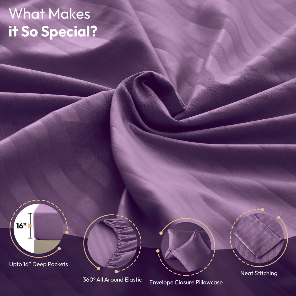 4 Piece Bed Sheet Set Deep Pocket 1800 Series Hotel Bed Sheet Microfiber Comfort