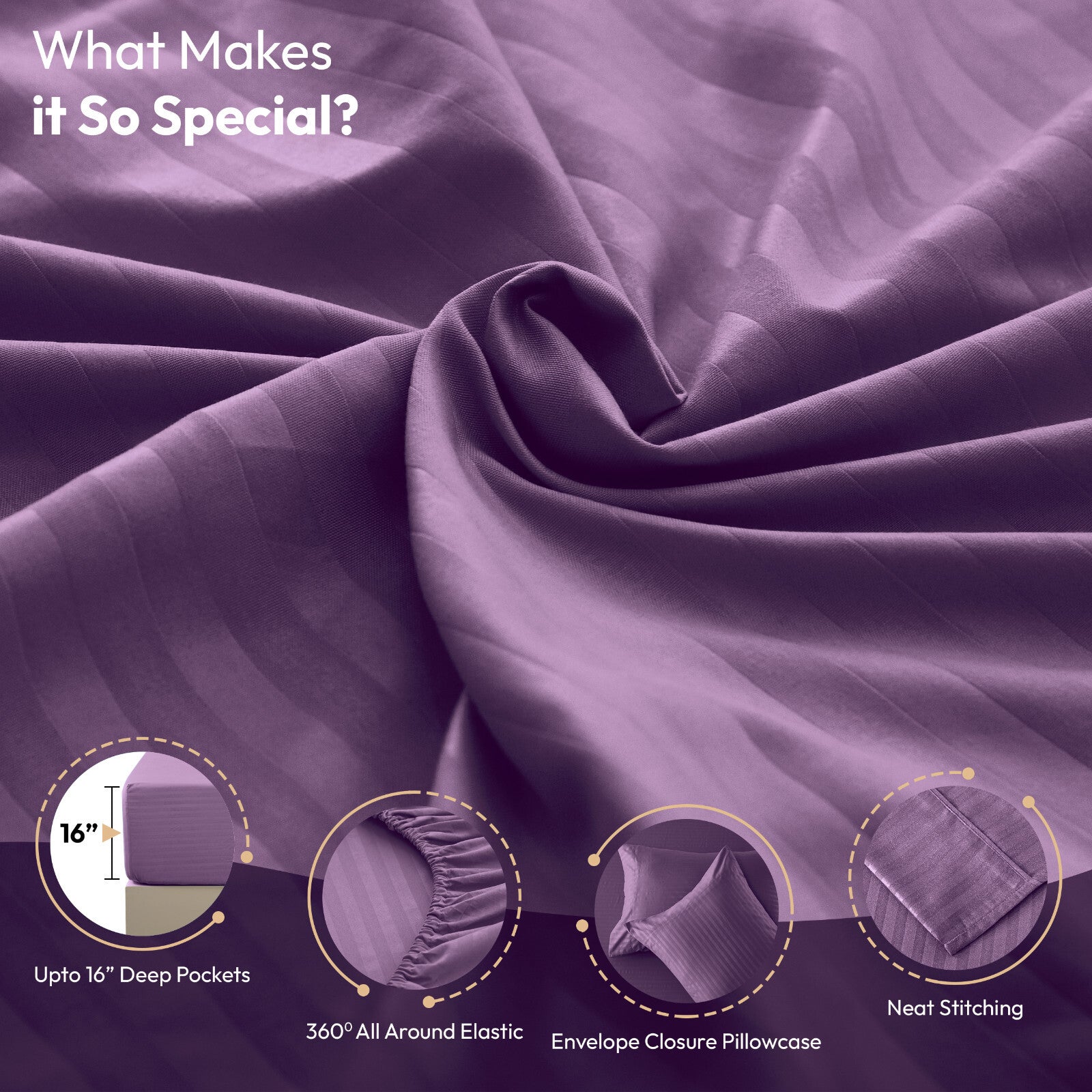 4 Piece Bed Sheet Set Deep Pocket 1800 Series Hotel Bed Sheet Microfiber Comfort