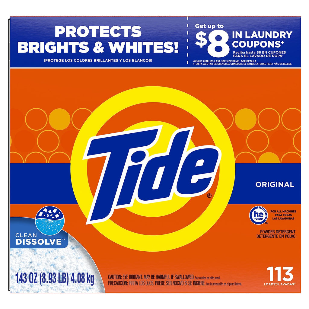 Tide Powder Laundry Detergent 143 Ounces He Turbo Stain Removal Power