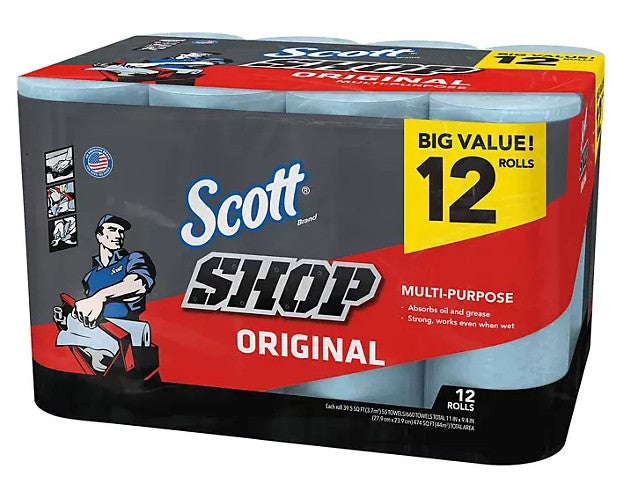 SCOTT Professional Multi Purpose Shop Paper Towels 55 Sheets Roll 12 Rolls