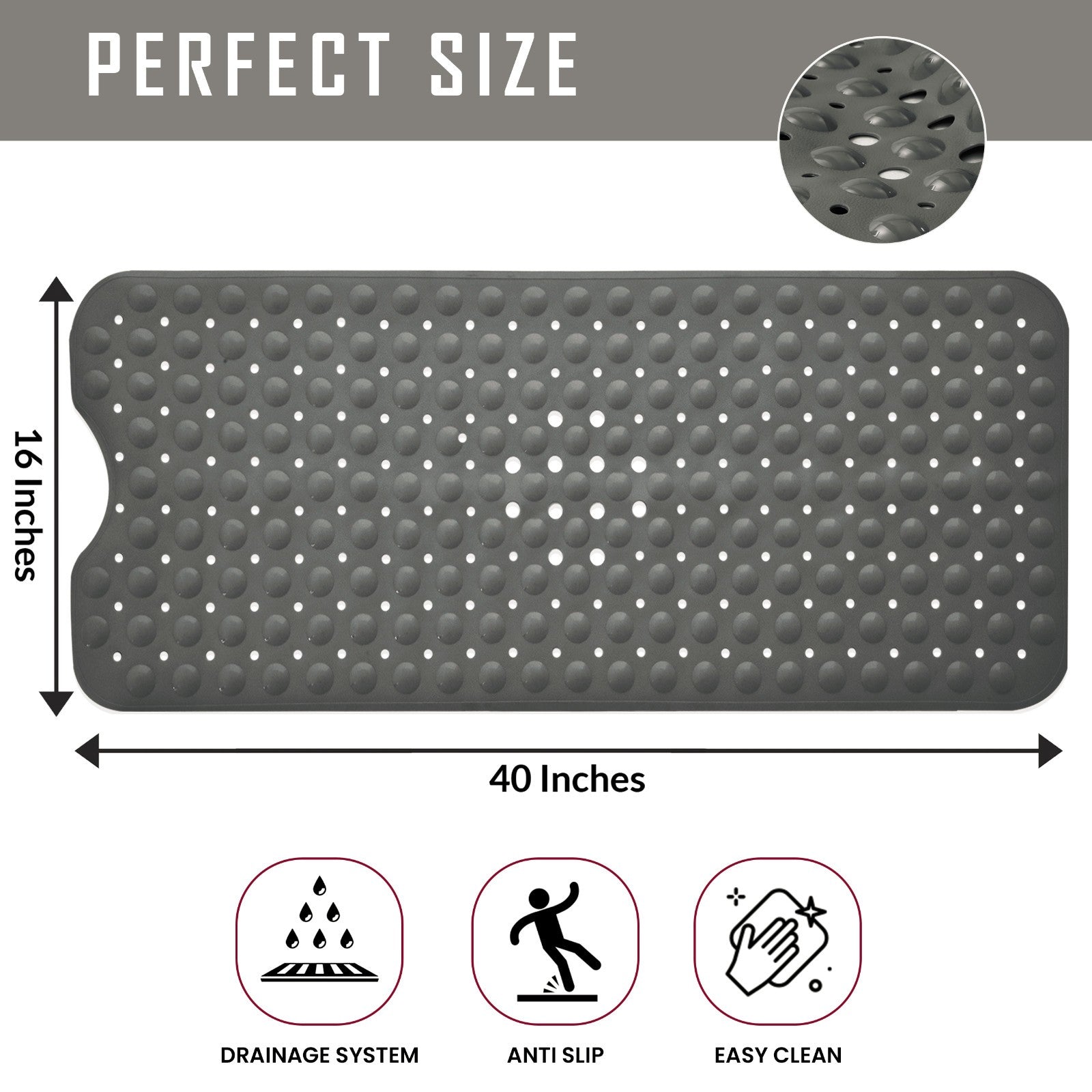 Non Slip Bathtub Mats Suction Cups Washable Bathroom Inside Shower Mat Anti Mold