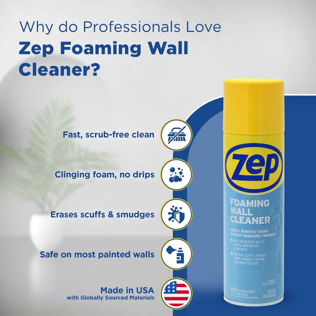 Zep Foaming Wall Cleaner - 18 oz (Case of 12) - ZUFWC18