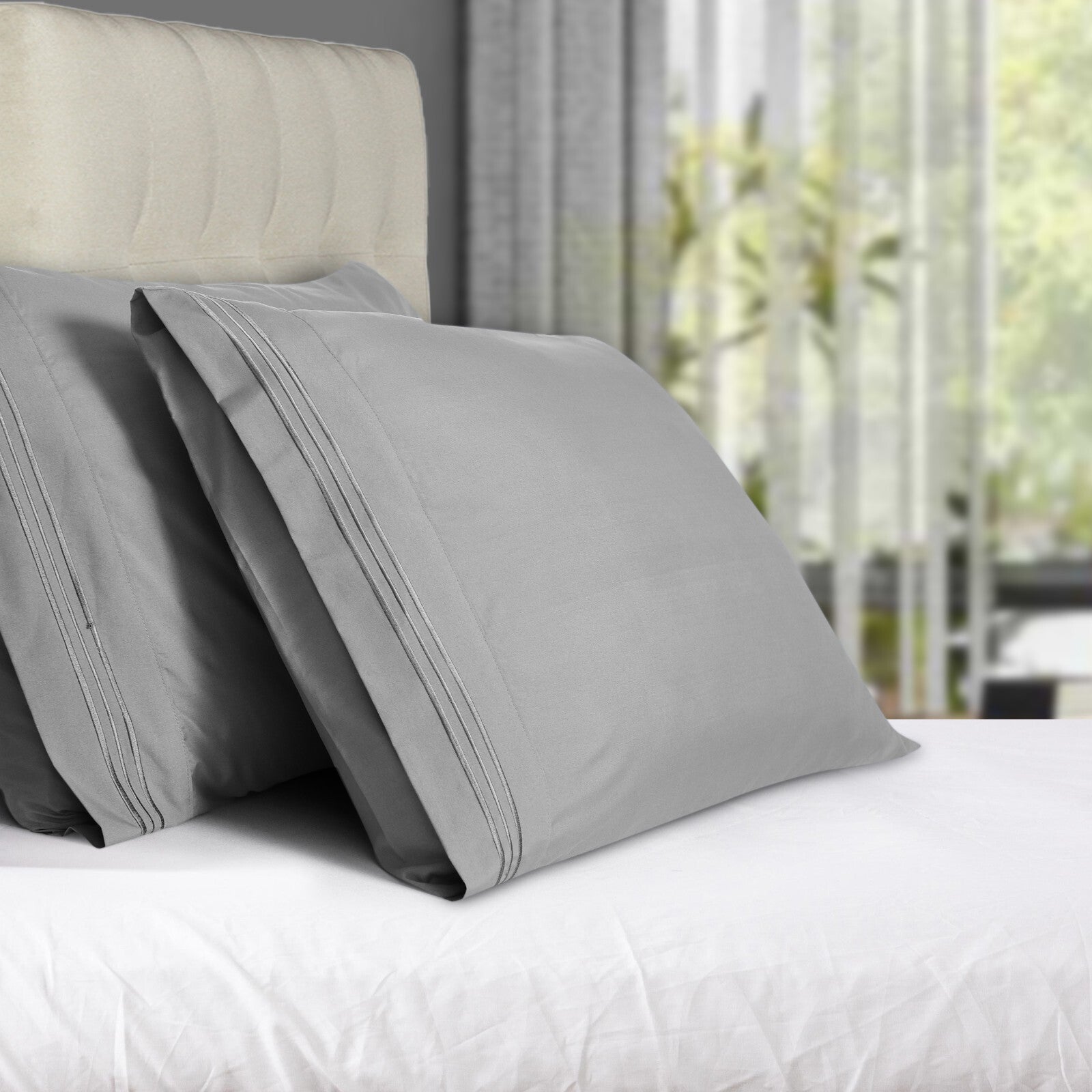 Pack of 2, 4 & 6 Pillow Cover Set Ultra Soft Microfiber Pillowcases Queen King