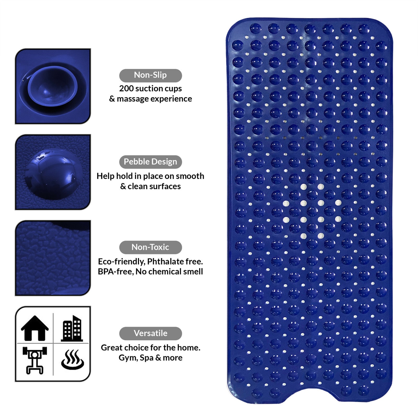 Non Slip Bathtub Mats Suction Cups Washable Bathroom Inside Shower Mat Anti Mold