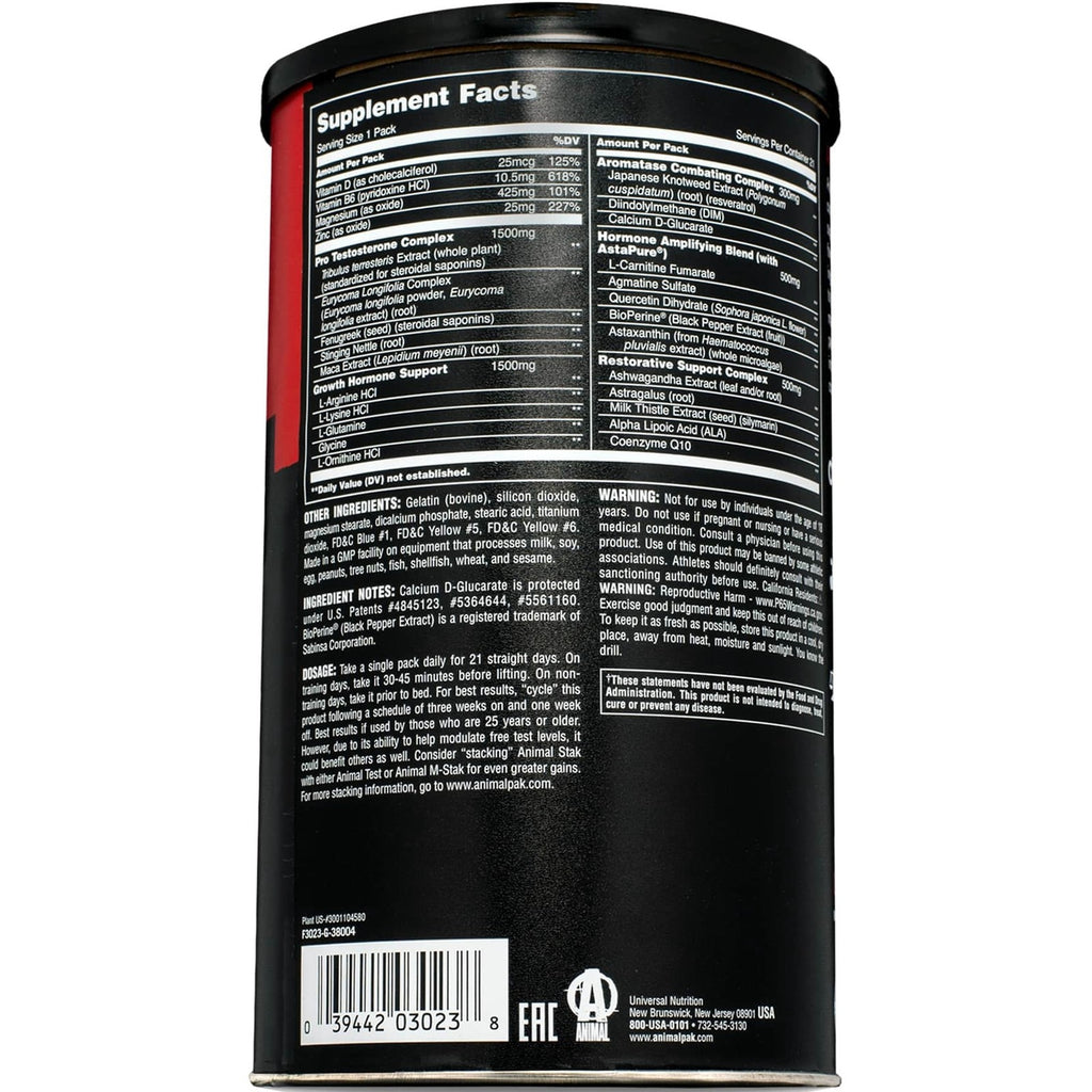 Universal Nutrition Animal Stak - 21 Packs - Non-hormonal Supplement