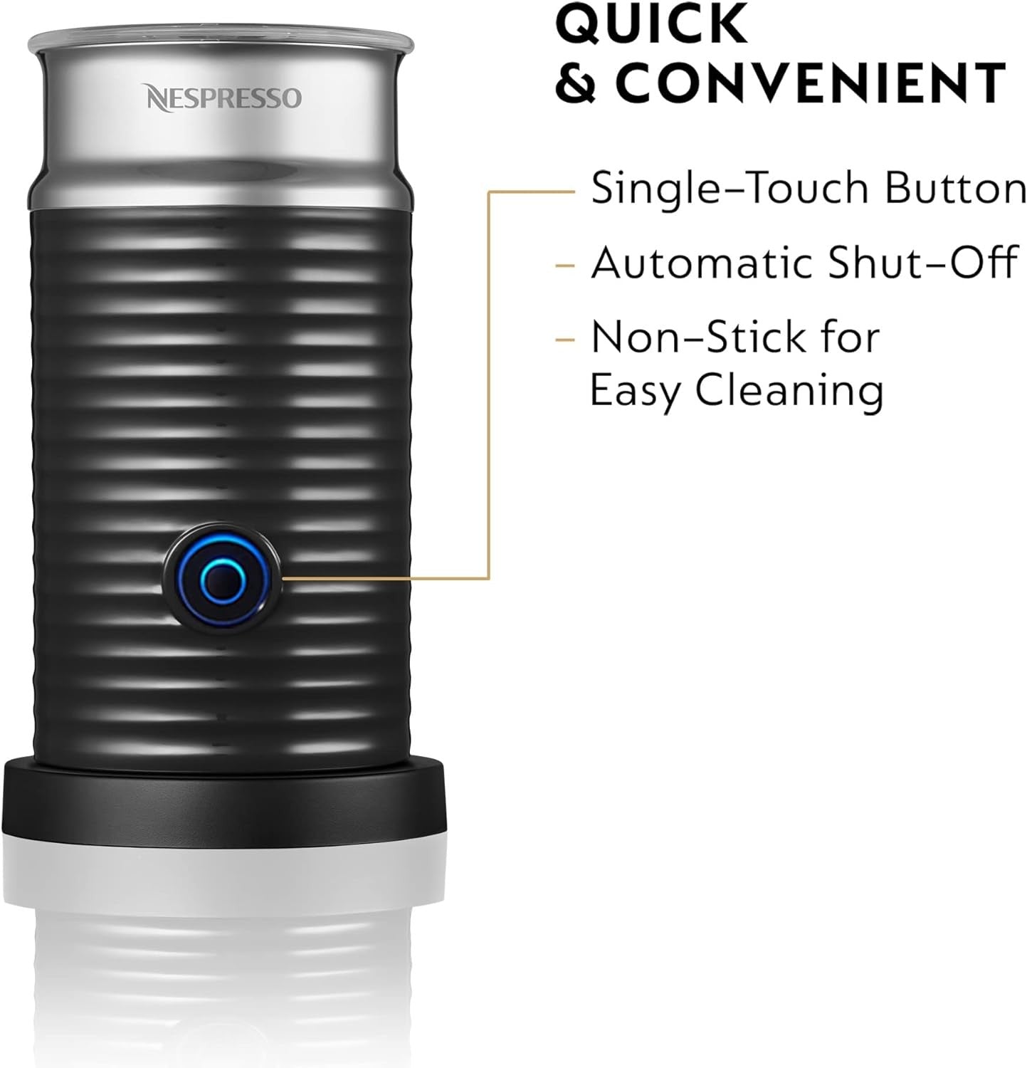 Nespresso Aeroccino 3 Electric Milk Frother - Black