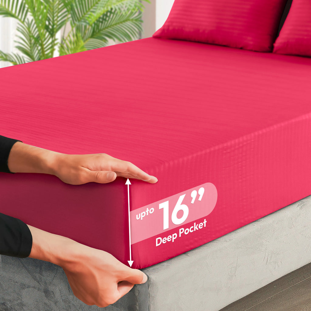 4 Piece Bed Sheet Set Deep Pocket 1800 Series Hotel Bed Sheet Microfiber Comfort