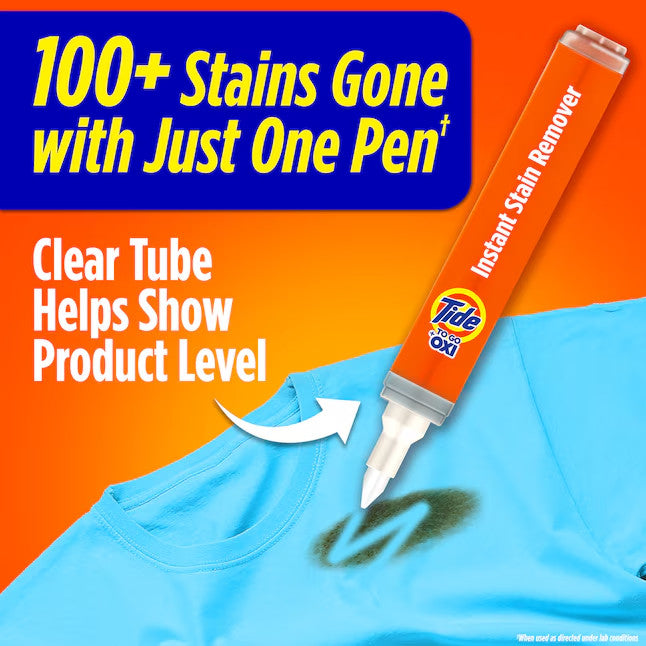 Tide To Go Instant Laundry Stain Remover Pen and Spot Cleaner,1.01 fl oz,3 Count
