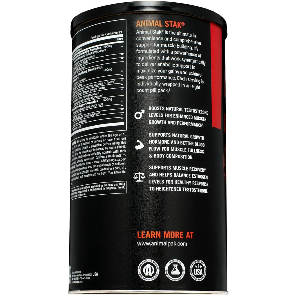 Universal Nutrition Animal Stak - 21 Packs - Non-hormonal Supplement