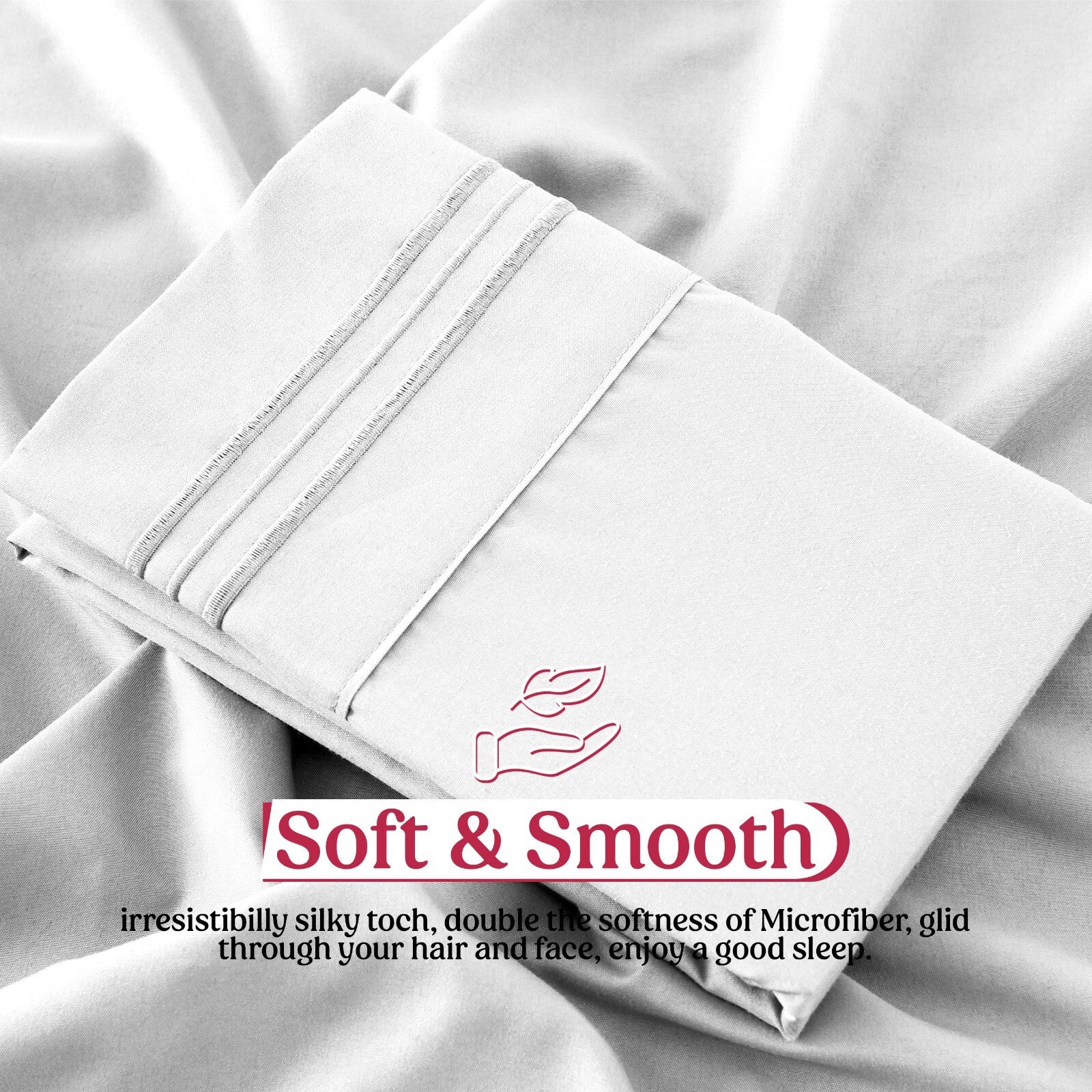 Pack of 2, 4 & 6 Pillow Cover Set Ultra Soft Microfiber Pillowcases Queen King