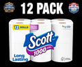 Scott 1000 Toilet Paper, 12 Rolls, 1,000 Sheets per Roll