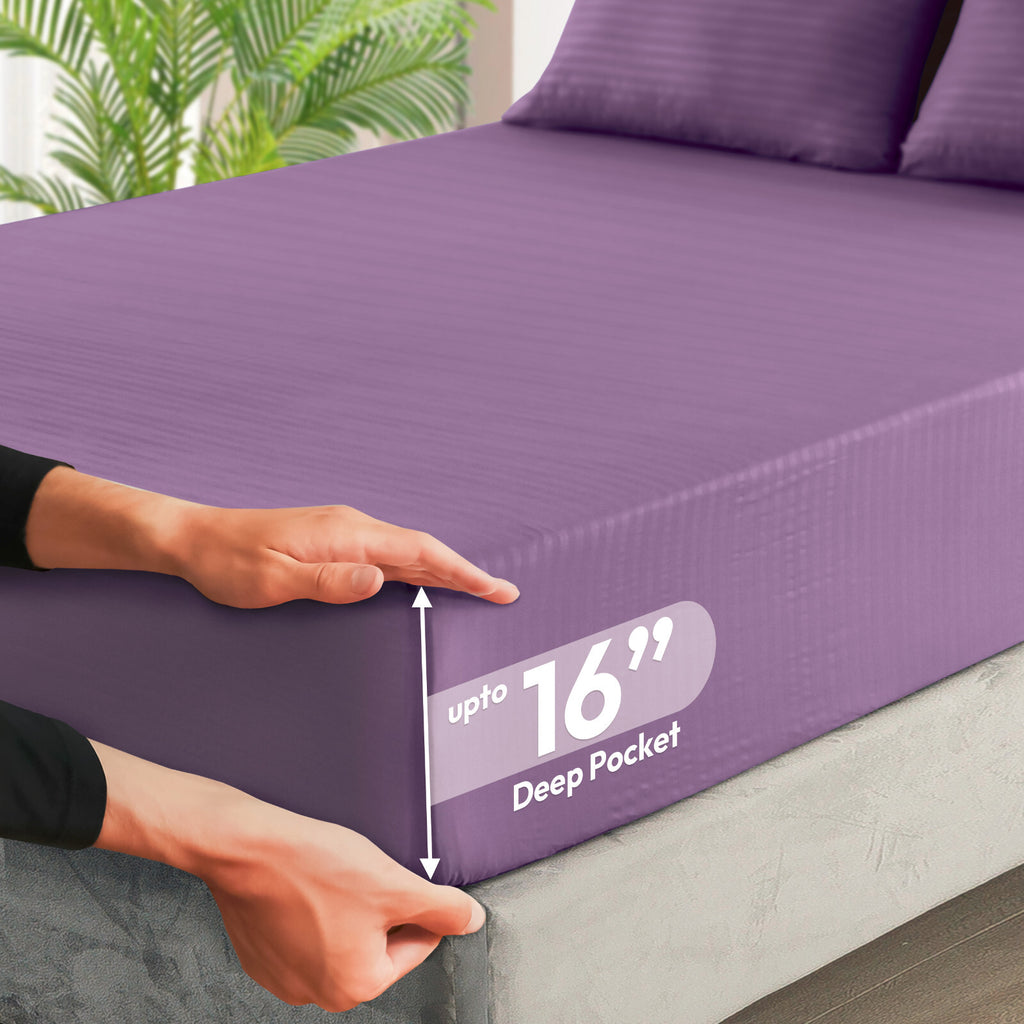 4 Piece Bed Sheet Set Deep Pocket 1800 Series Hotel Bed Sheet Microfiber Comfort