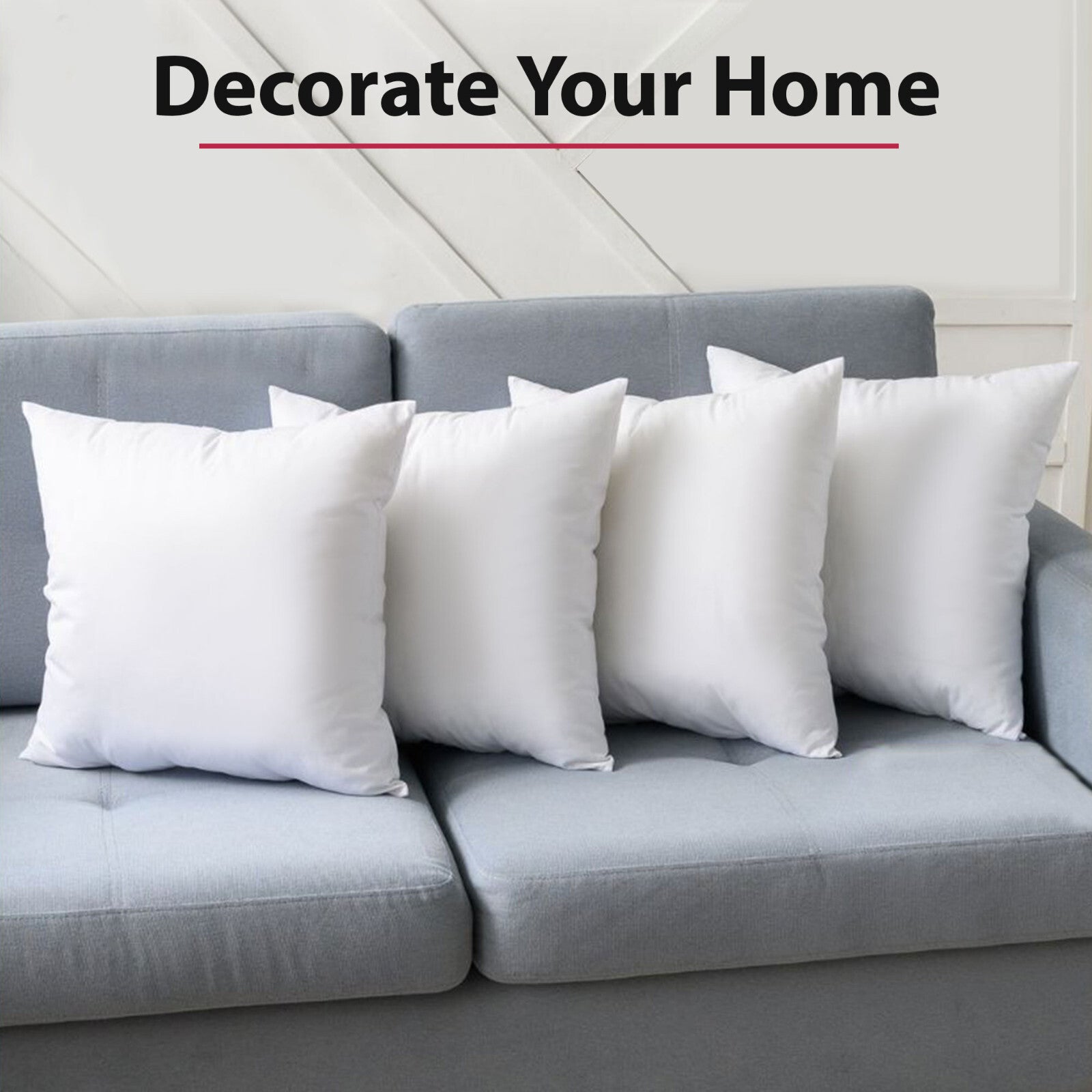 Throw Pillows Insert Cushion Pack of 4 Ultra Soft Bed & Couch Sofa Decor Pillows