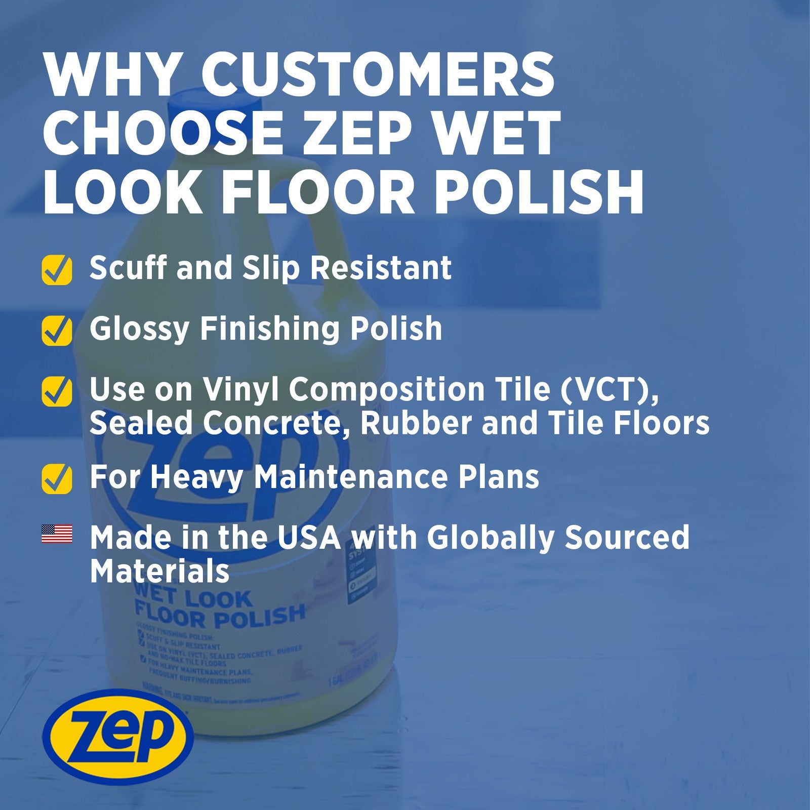 Zep Wet Look Floor Polish - 5 Gallon (1 Pail) ZUWLFF5G