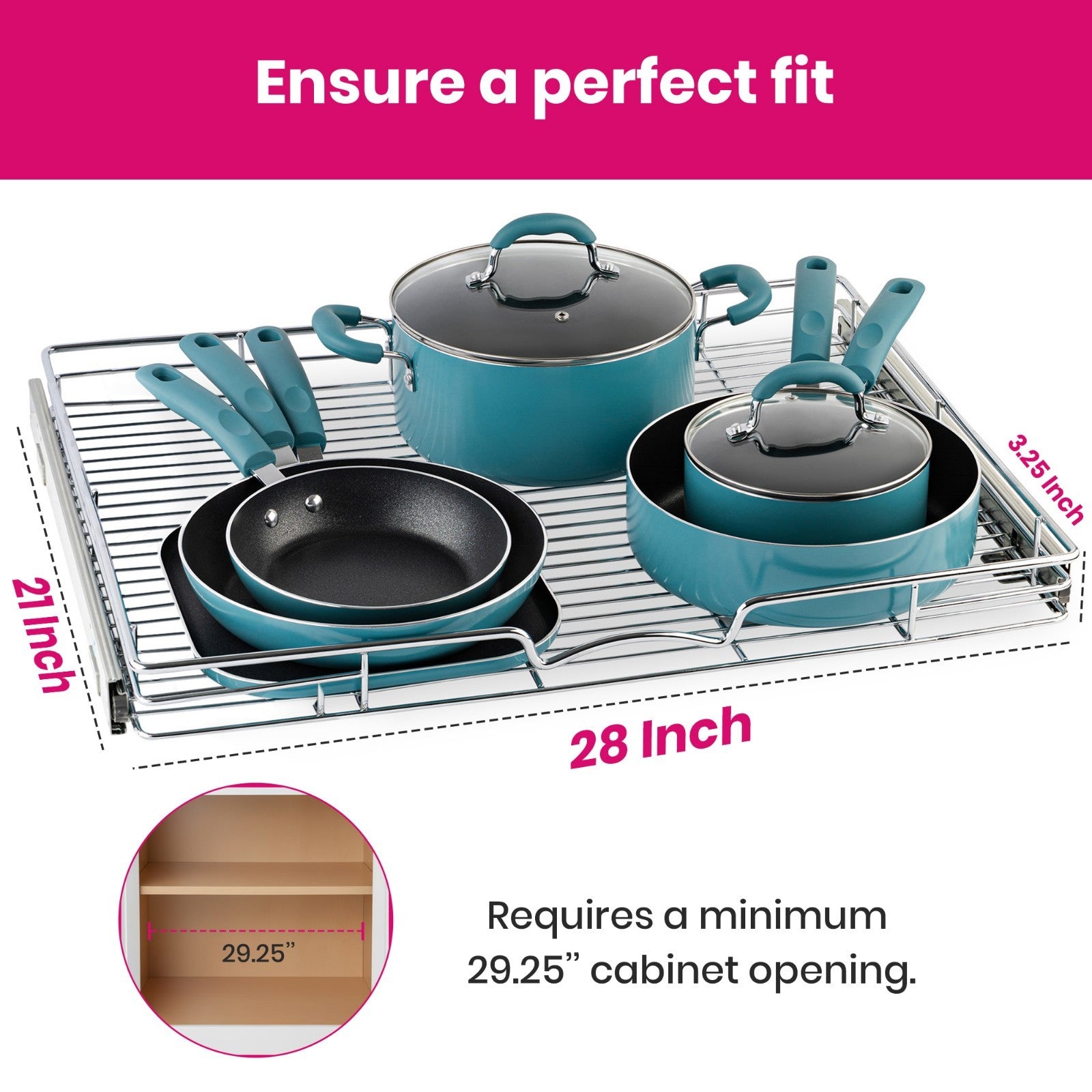 HOLDN' STORAGE Pull Out Cabinet Organizer, Heavy Duty- Lifetime Limited Warranty