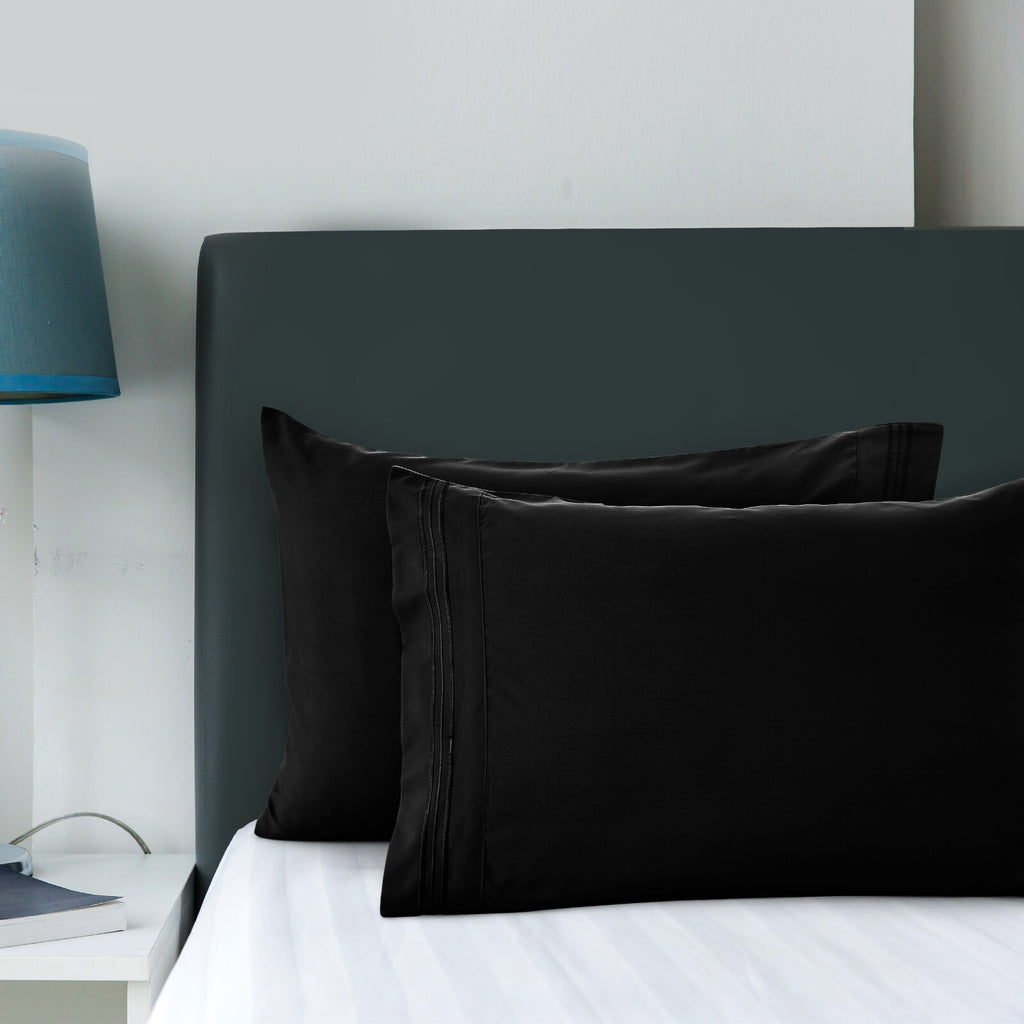 Pack of 2, 4 & 6 Pillow Cover Set Ultra Soft Microfiber Pillowcases Queen King