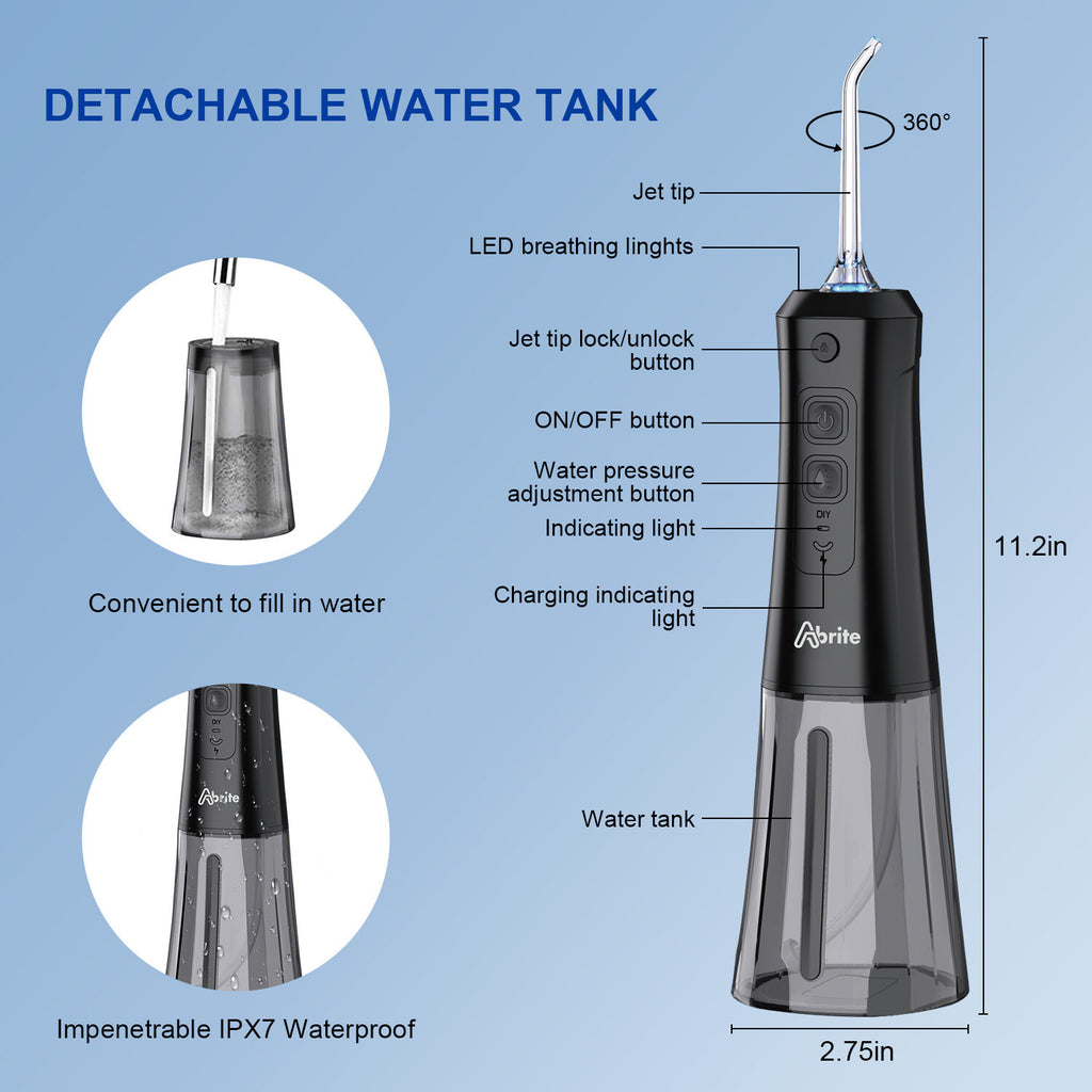Dental Oral Irrigator Cordless Water Flosser Travel Teeth Cleaner Floss