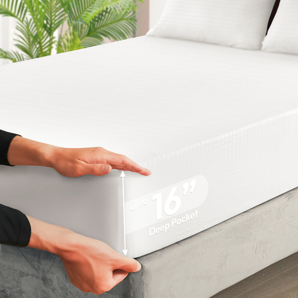 4 Piece Bed Sheet Set Deep Pocket 1800 Series Hotel Bed Sheet Microfiber Comfort