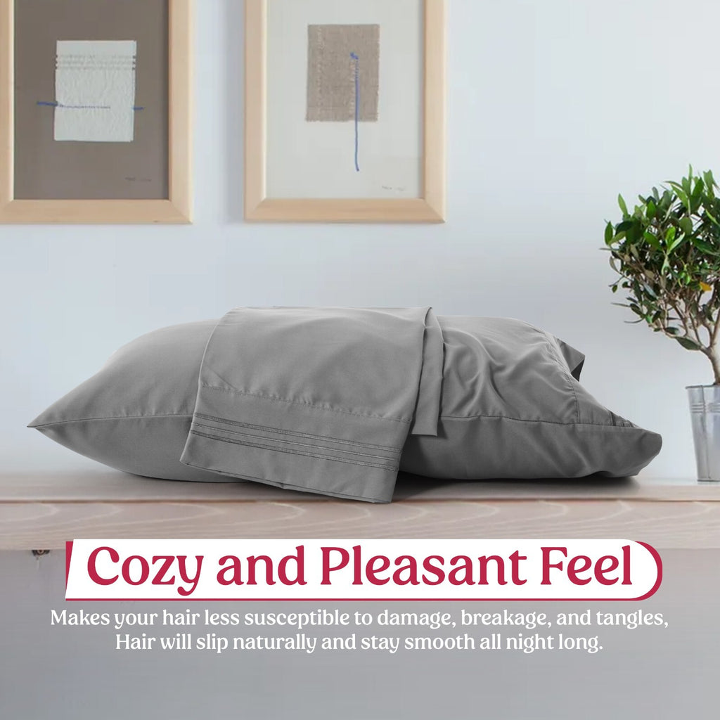 Pack of 2, 4 & 6 Pillow Cover Set Ultra Soft Microfiber Pillowcases Queen King