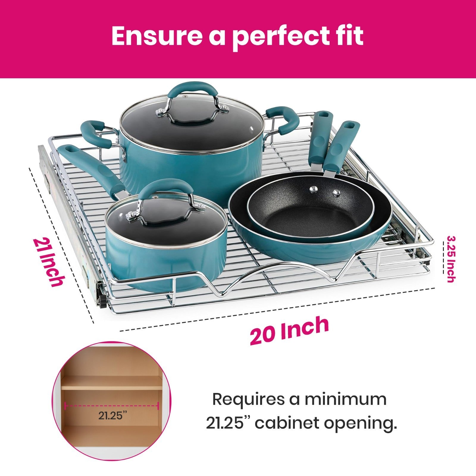 HOLDN' STORAGE Pull Out Cabinet Organizer, Heavy Duty- Lifetime Limited Warranty