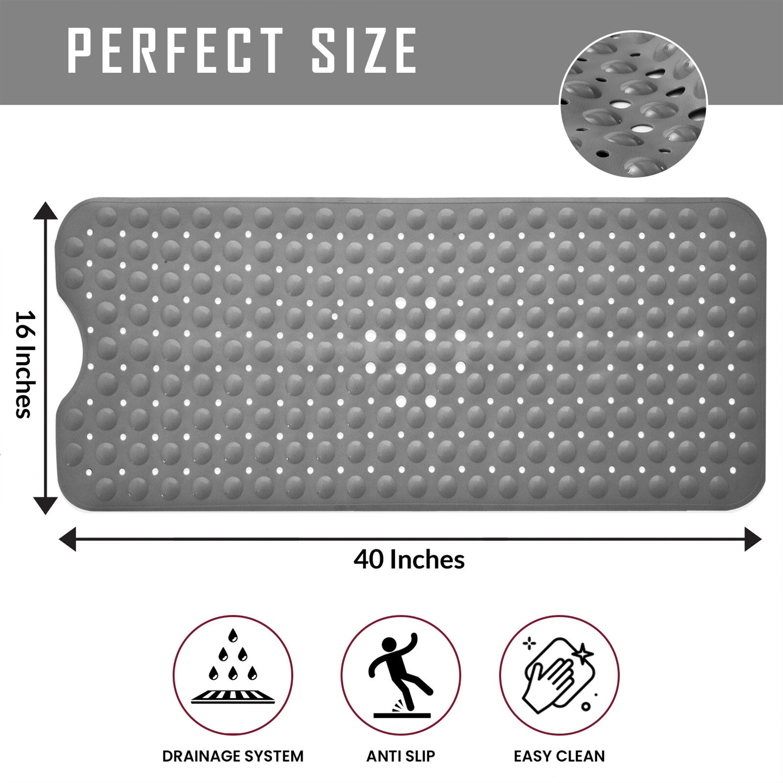 Non Slip Bathtub Mats Suction Cups Washable Bathroom Inside Shower Mat Anti Mold