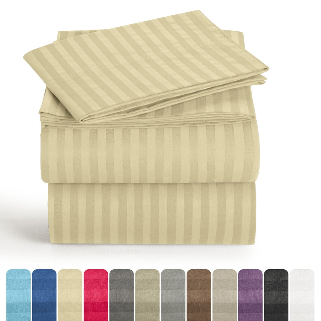 4 Piece Bed Sheet Set Deep Pocket 1800 Series Hotel Bed Sheet Microfiber Comfort