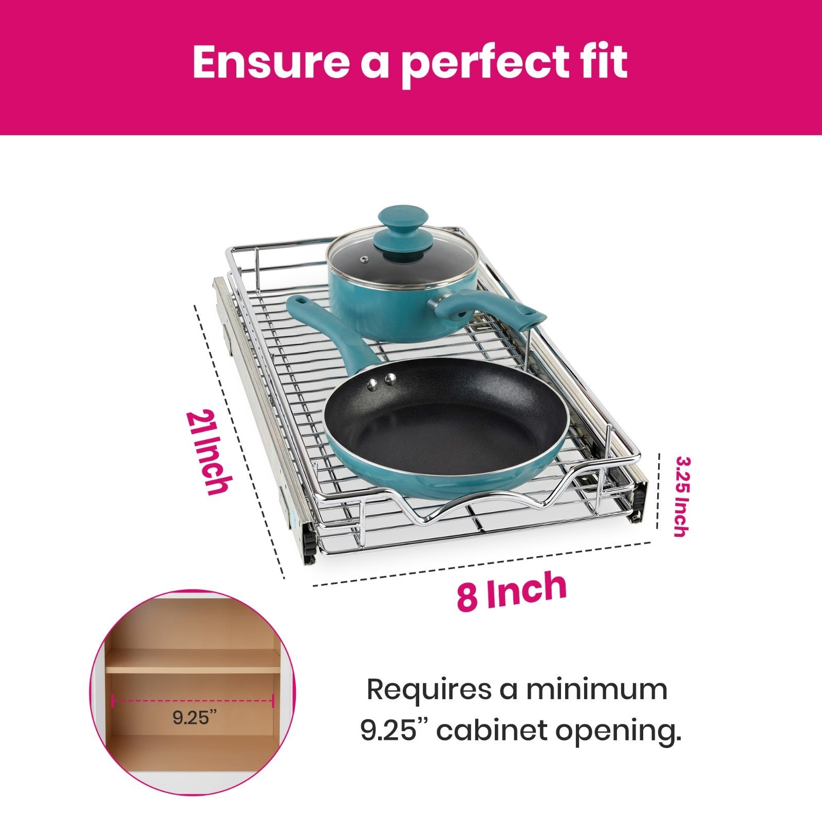 HOLDN' STORAGE Pull Out Cabinet Organizer, Heavy Duty- Lifetime Limited Warranty