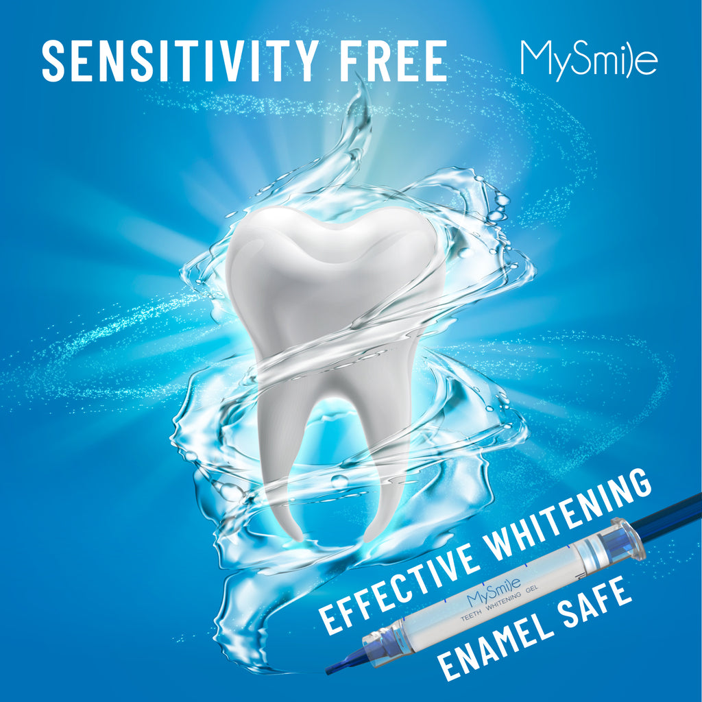 MySmile Teeth Whitening Kit 3ml*3pc Gel Tooth Whitener Bleaching LED Light Tray