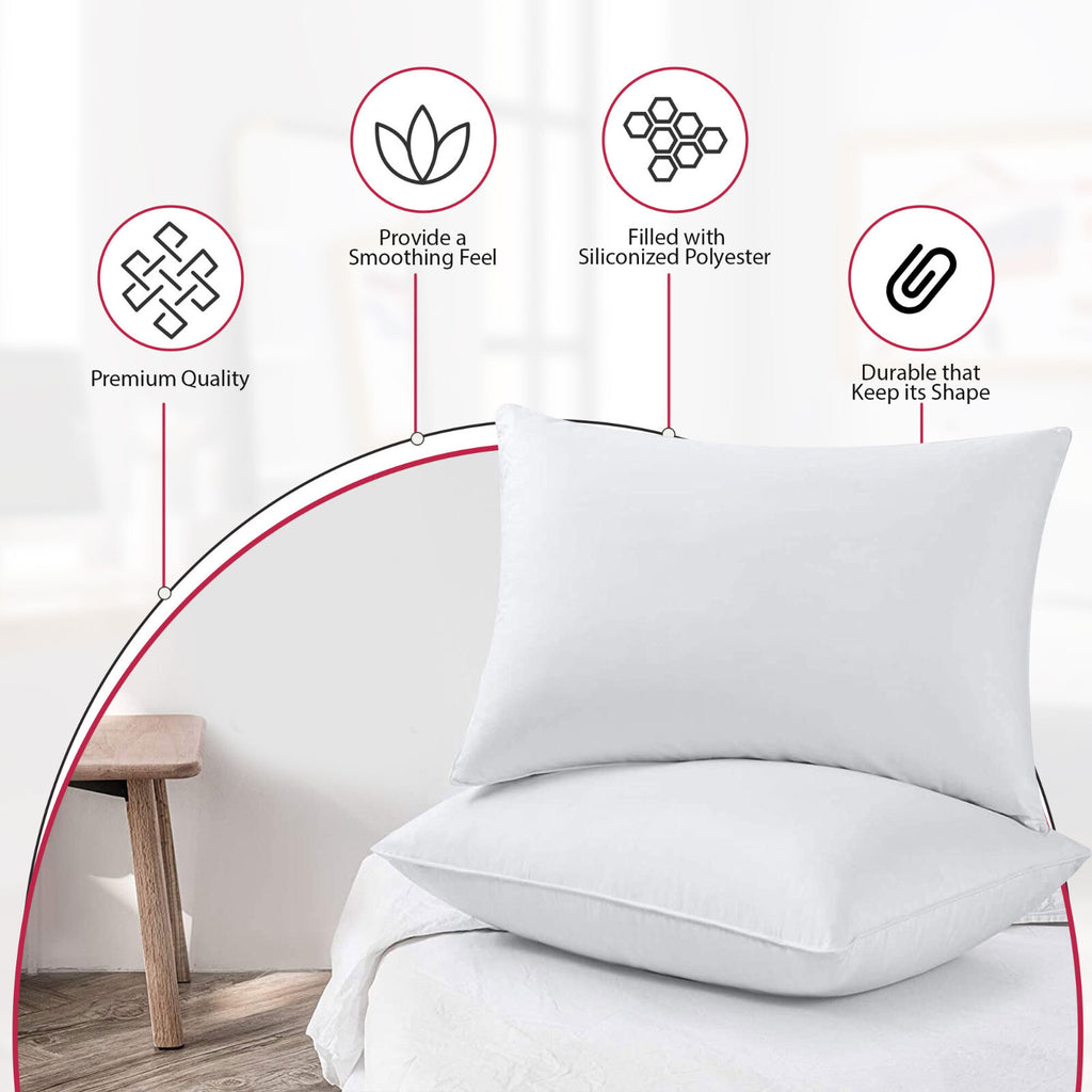 Throw Pillows Insert Cushion Pack of 4 Ultra Soft Bed & Couch Sofa Decor Pillows