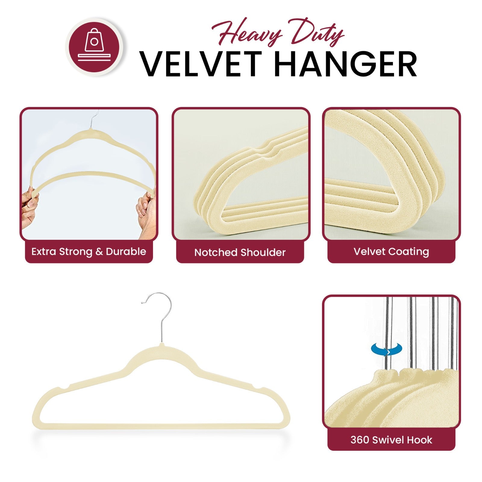 Velvet Hangers Cloths 30/50 Pack Premium Lightweight Space Saver Non Slip Hanger
